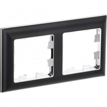 2-местная рамка IEK Brite ру-2-бр хром/черный BR-M22-12-2-K23 2-местная рамка IEK Brite ру-2-бр хром/черный BR-M22-12-2-K23