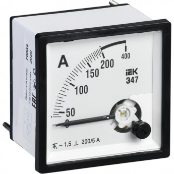 Амперметр аналоговый IEK Э47 200/5А класс точности 1,5 72х72мм - IPA10-6-0200-E Амперметр аналоговый IEK Э47 200/5А класс точности 1,5 72х72мм - IPA10-6-0200-E