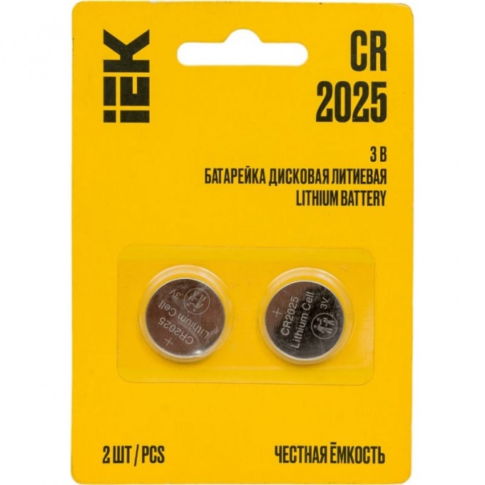 Дисковая литиевая батарейка IEK cr2025 (2шт/блистер) ABT-CR2025-OP-L02