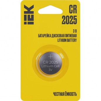 Элемент питания дисковый литиевый IEK CR2025 (блист.1шт) ABT-CR2025-OP-L01 Элемент питания дисковый литиевый IEK CR2025 (блист.1шт) ABT-CR2025-OP-L01