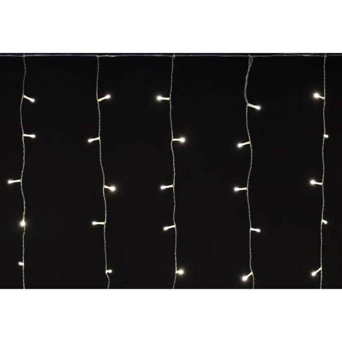 Гирлянда занавес 2х2м 240 светодиодов теплый белый свет IP44 прозрачный шнур 3м 230В транзит IEK LIGHTING LGDU201-1-240-L2-T-S-44