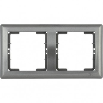 Рамка 2-местная горизонтальная IEK РГ-2-БА BOLERO антрацит - EMB20-K95