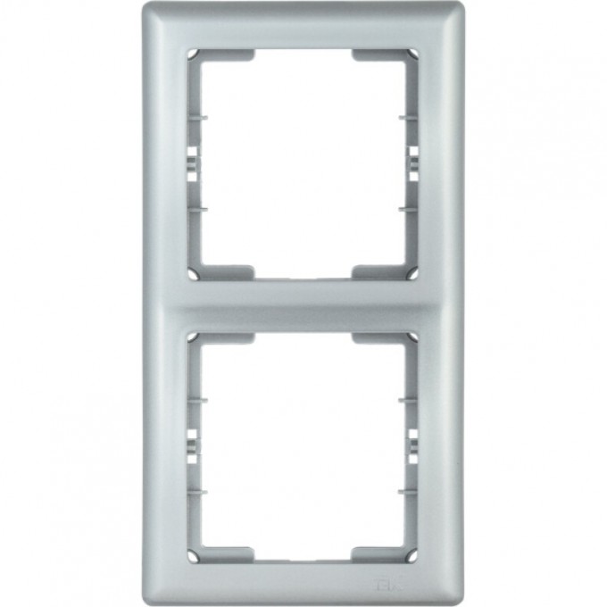 Рамка 2-местная вертикальная IEK РВ-2-БС BOLERO серебряный - EMB21-K23