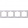 Рамка 4-местная горизонтальная IEK РГ-4-КБ КВАРТА белый - EMK40-K01-DM