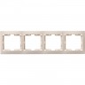 Рамка 4-местная горизонтальная IEK РГ-4-ККм КВАРТА кремовый - EMK40-K33-DM