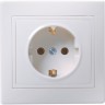 Розетка 1-местная IEK КВАРТА РС10-3-КБ с заземляющим контактом без защитной шторки 16А белый - ERK14-K01-16-DM