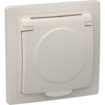 Розетка 1-местная IEK РСб10-3-ККм с заземляющим контактом с крышкой 16А КВАРТА кремовый - ERK15-K33-16-DM Розетка 1-местная IEK РСб10-3-ККм с заземляющим контактом с крышкой 16А КВАРТА кремовый - ERK15-K33-16-DM