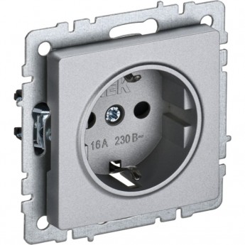 Розетка 1-местная с заземлением без защитных шторок IEK BRITE 16А РС11-1-0-БрА алюминий - BR-R11-16-K47 Розетка 1-местная с заземлением без защитных шторок IEK BRITE 16А РС11-1-0-БрА алюминий - BR-R11-16-K47