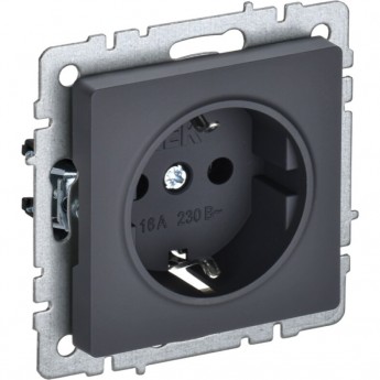 Розетка 1-местная с заземлением с защитными шторками 16А IEK BRITE РС14-1-0-БрГ графит - BR-R14-16-K53 Розетка 1-местная с заземлением с защитными шторками 16А IEK BRITE РС14-1-0-БрГ графит - BR-R14-16-K53