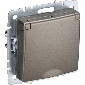 Розетка 1-местная с заземлением с защитными шторками и крышкой 16А IP20 РСбш10-3-БрШ шампань IEK BRITE BR-R16-16-K37 Розетка 1-местная с заземлением с защитными шторками и крышкой 16А IP20 РСбш10-3-БрШ шампань IEK BRITE BR-R16-16-K37