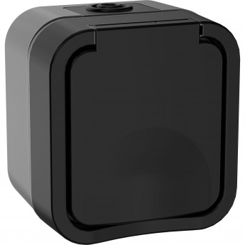 Розетка 1-местная с заземляющим контактом и крышкой IEK TORS 16А IP55 графит