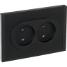 Розетка 2-местная IEK FORTEPIANO без заземления, с защитными шторками, безвинтовое крепление, 10А FP125 черный FP-R23-10-1-K02 FP-R20-10-1-K02