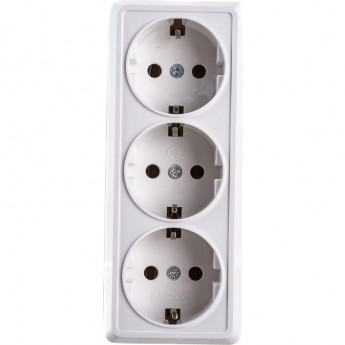 Розетка 3-м IEK ОП Октава РС23-3-ОБ 16А IP20