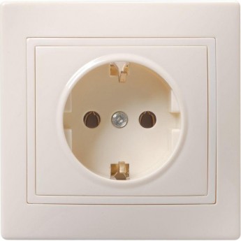 Розетка IEK 1-м СП Кварта РС10-3-ККм 16А IP20 с заземлением,. без защитных шторок, кремовый Розетка IEK 1-м СП Кварта РС10-3-ККм 16А IP20 с заземлением,. без защитных шторок, кремовый