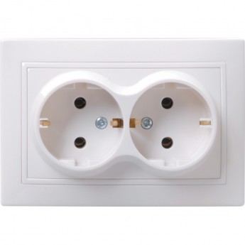 Розетка IEK 2-местная РС12-3-КБ с заземляющим контактом без защитной шторки 16А КВАРТА белый - ERK24-K01-16-DM Розетка IEK 2-местная РС12-3-КБ с заземляющим контактом без защитной шторки 16А КВАРТА белый - ERK24-K01-16-DM