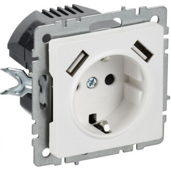 Розетка IEK BRITE BR-R14-16-U21-D21-K91