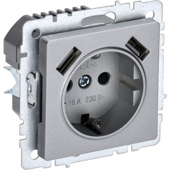 Розетка IEK BRITE РЮш10-2-БрА 16А с USB A+A 3.1А Розетка IEK BRITE РЮш10-2-БрА 16А с USB A+A 3.1А