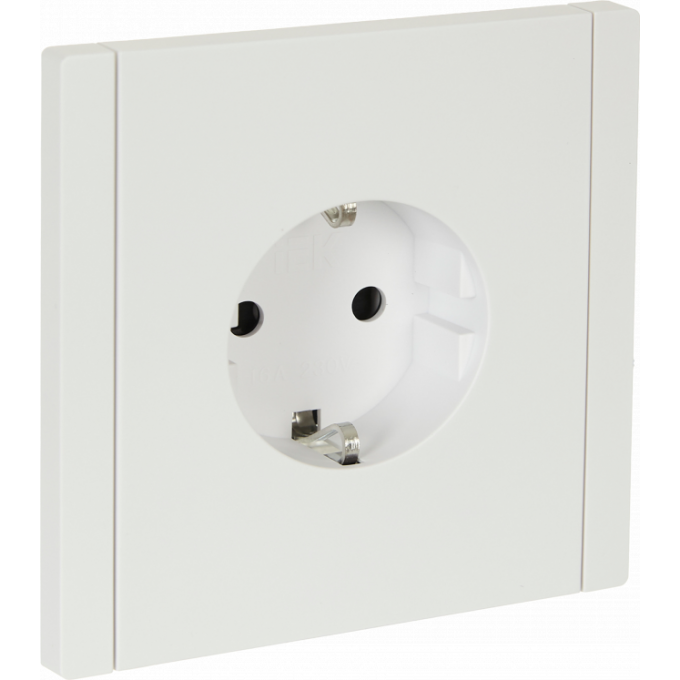 Розетка IEK FORTEPIANO с заземлением, с защитными шторками, безвинтовое крепление, 16А FP213 белый FP-R14-16-1-K01 FP-R14-16-K01