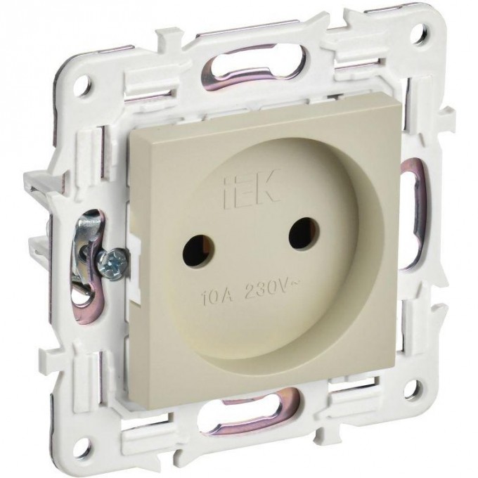 Розетка IEK SKANDY SK-R02B 10А без заземления/без шторок, бежевый SK-R10-10-K10