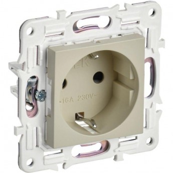 Розетка IEK SKANDY SK-R05B 16А с заземлением/без шторок, бежевый SK-R11-16-K10