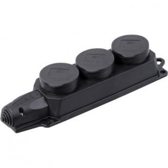 Розетка (колодка) 3-местная IEK РБ33-1-0м с защитными крышками IP44 ОМЕГА - PKR61-016-2-K02 Розетка (колодка) 3-местная IEK РБ33-1-0м с защитными крышками IP44 ОМЕГА - PKR61-016-2-K02