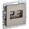 Розетка компьютерная двойная IEK BRITE RJ45 кат.5E РК10-2-БрШ шампань Розетка компьютерная двойная IEK BRITE RJ45 кат.5E РК10-2-БрШ шампань