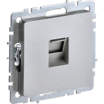 Розетка компьютерная IEK BRITE RJ45 кат.5E РК10-БрА алюминий - BR-K10-1-K47 Розетка компьютерная IEK BRITE RJ45 кат.5E РК10-БрА алюминий - BR-K10-1-K47