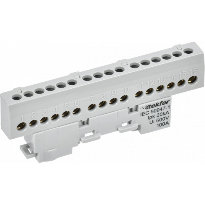 Шина L "фаза" IEK TEKFOR изолированная на универсальном держателе 6х9-16-Ср TF-NN10-16-KL-K03