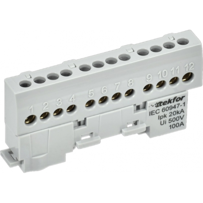 Шина L "фаза" TEKFOR IEK изолированная на универсальном держателе 6х9-12-Ср TF-NN10-12-KL-K03