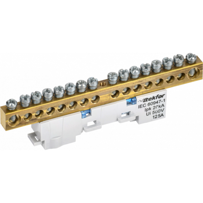 Шина N "ноль" IEK TEKFOR изолированная на универсальном держателе 8х12-16-С TF-NN20-16-KL-K07