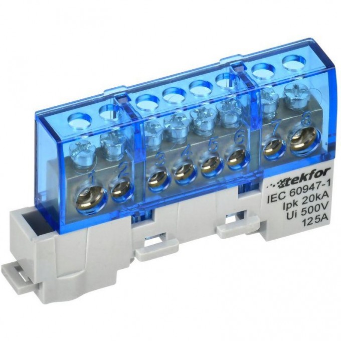 Шина нулевая N IEK TEKFOR изолированная на универсальном держателе 8х12-8-С TF-NN20-08-KL-K07