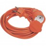Шнур IEK УШ-01РВ с вилкой и розеткой 2P+PE/10м 3х1,0мм2 IP44 оранжевый - WUP10-10-K09-44