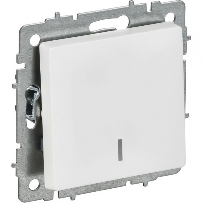 Выключатель 1-клавишный IEK СП BRITE ВС10-1-1-БрАБ 10А с индикацией механизм арктич. белый BR-V10-1-10-K91