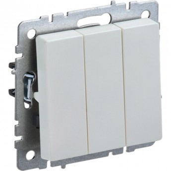 Выключатель 3-клавишный IEK BRITE 10А ВС10-3-0-БрЖ жемчуг - BR-V30-0-10-K36