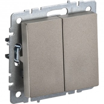 Выключатель IEK BRITE 2-клавишный проходной 10А ВС10-2-6-БрШ шампань - BR-V22-0-10-K37 Выключатель IEK BRITE 2-клавишный проходной 10А ВС10-2-6-БрШ шампань - BR-V22-0-10-K37
