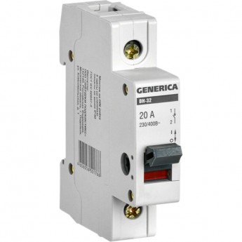 Выключатель нагрузки (мини-рубильник) IEK ВН-32 1Р 20А GENERICA - MNV15-1-020 Выключатель нагрузки (мини-рубильник) IEK ВН-32 1Р 20А GENERICA - MNV15-1-020