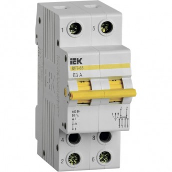 Выключатель-разъединитель IEK трехпозиционный ВРТ-63 2P 63А - MPR10-2-063 Выключатель-разъединитель IEK трехпозиционный ВРТ-63 2P 63А - MPR10-2-063