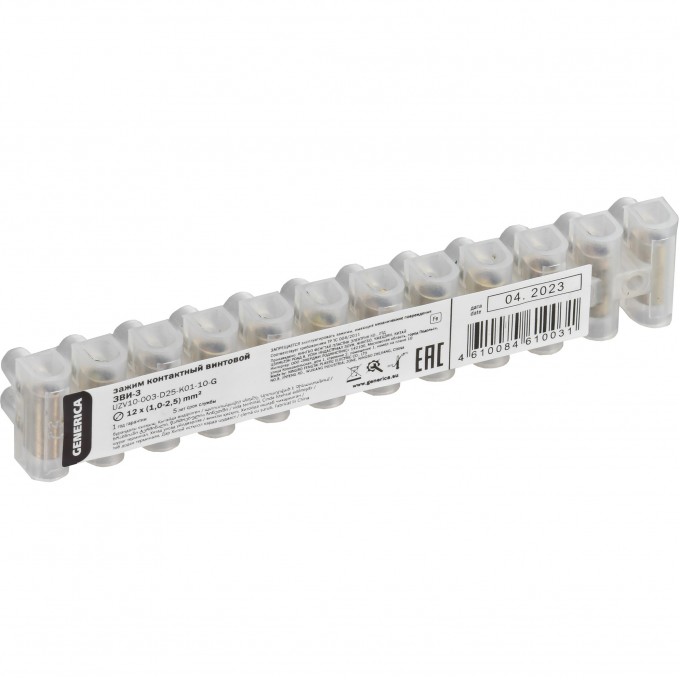 Зажим винтовой IEK GENERICA ЗВИ-3 1,0-2,5мм2 12пар UZV10-003-D25-K01-10-G